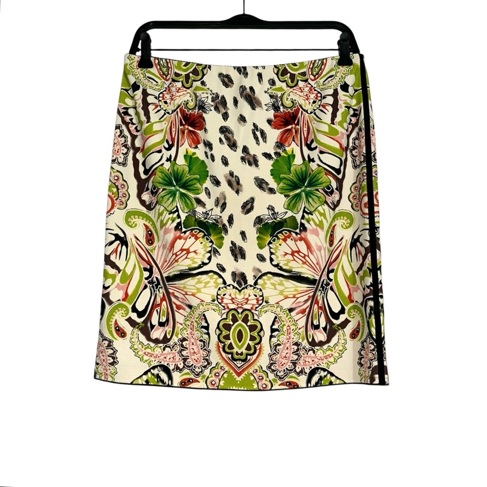 Marc Cain Floral Butterfly Mix Print Pencil Skirt 4